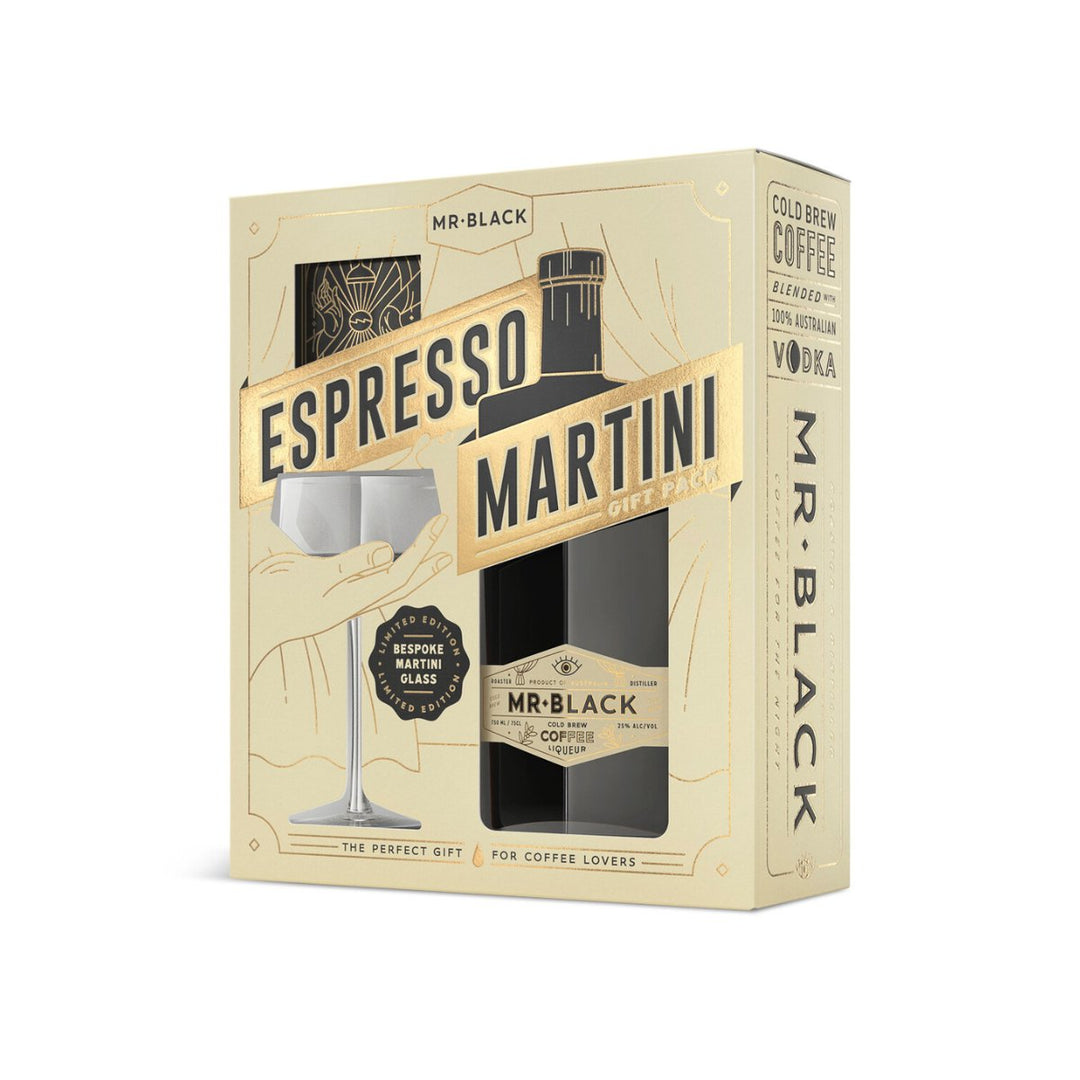 Buy Mr. Black Spirits Mr. Black Espresso Martini Gift Pack with Glass (500mL) at Secret Bottle