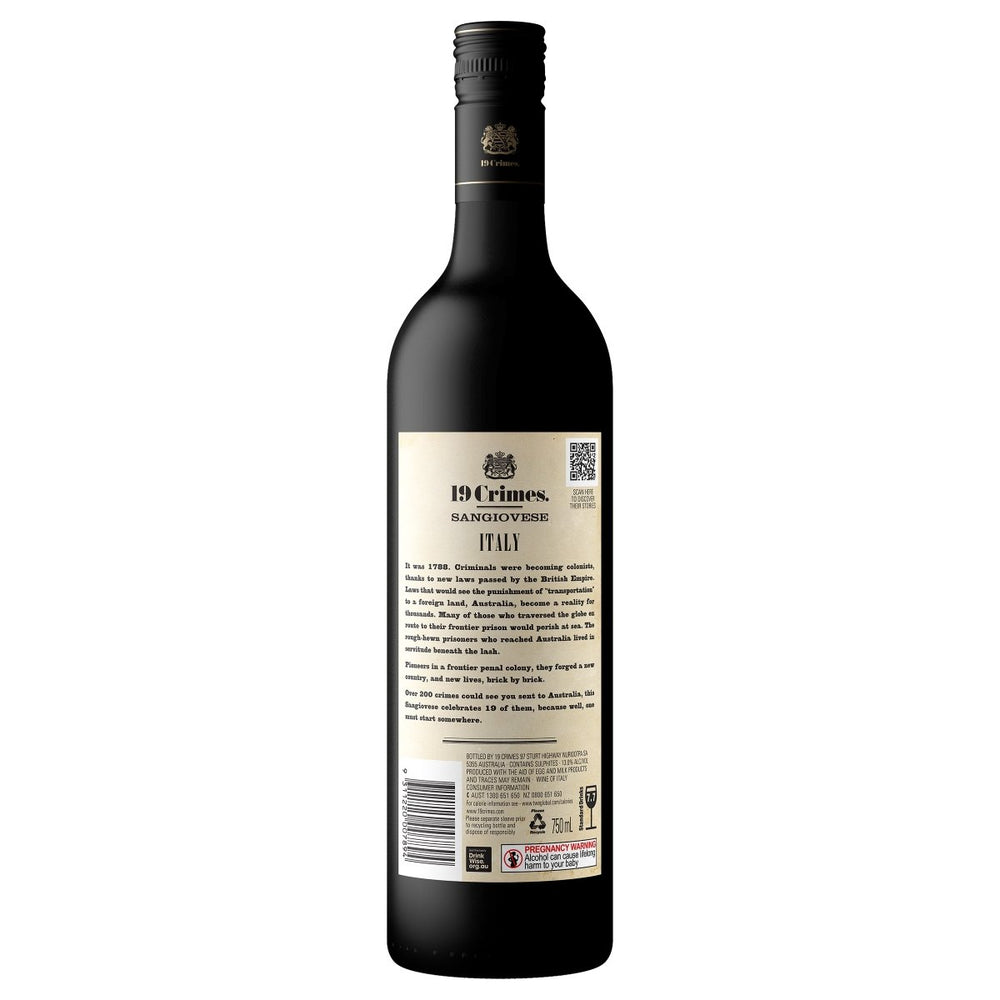 Buy 19 Crimes 19 Crimes Italian Sangiovese (750mL) at Secret Bottle