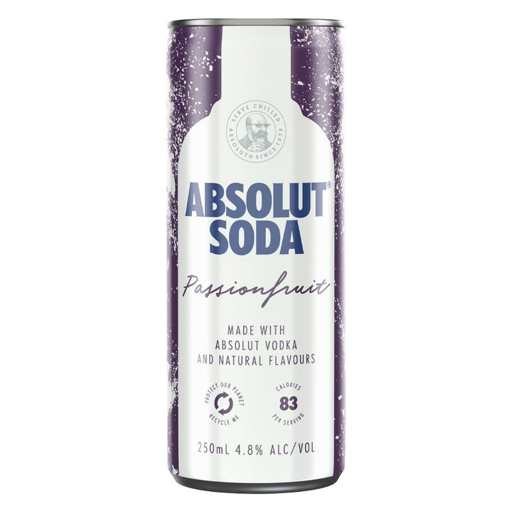 Buy Absolut Absolut Vodka Soda & Passionfruit (4 Pack) 250mL at Secret Bottle