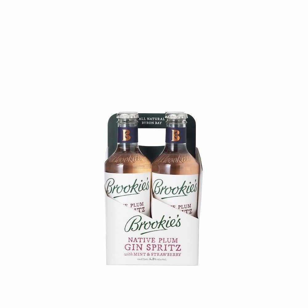 Buy Cape Byron Distillery Brookie’s Native Plum Gin Spritz with Mint & Strawberry (275mL x 4) at Secret Bottle