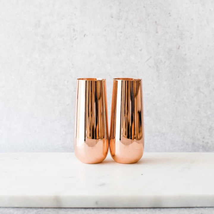 Buy Clinq Copper Stemless Champagne Flutes at Secret Bottle