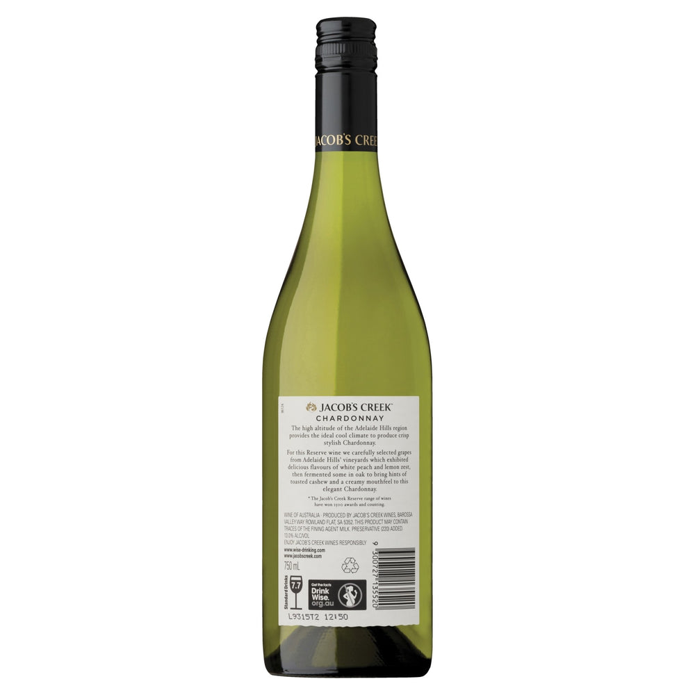 Buy Jacob's Creek Jacob's Creek Reserve Adelaide Hills Chardonnay (750mL) at Secret Bottle