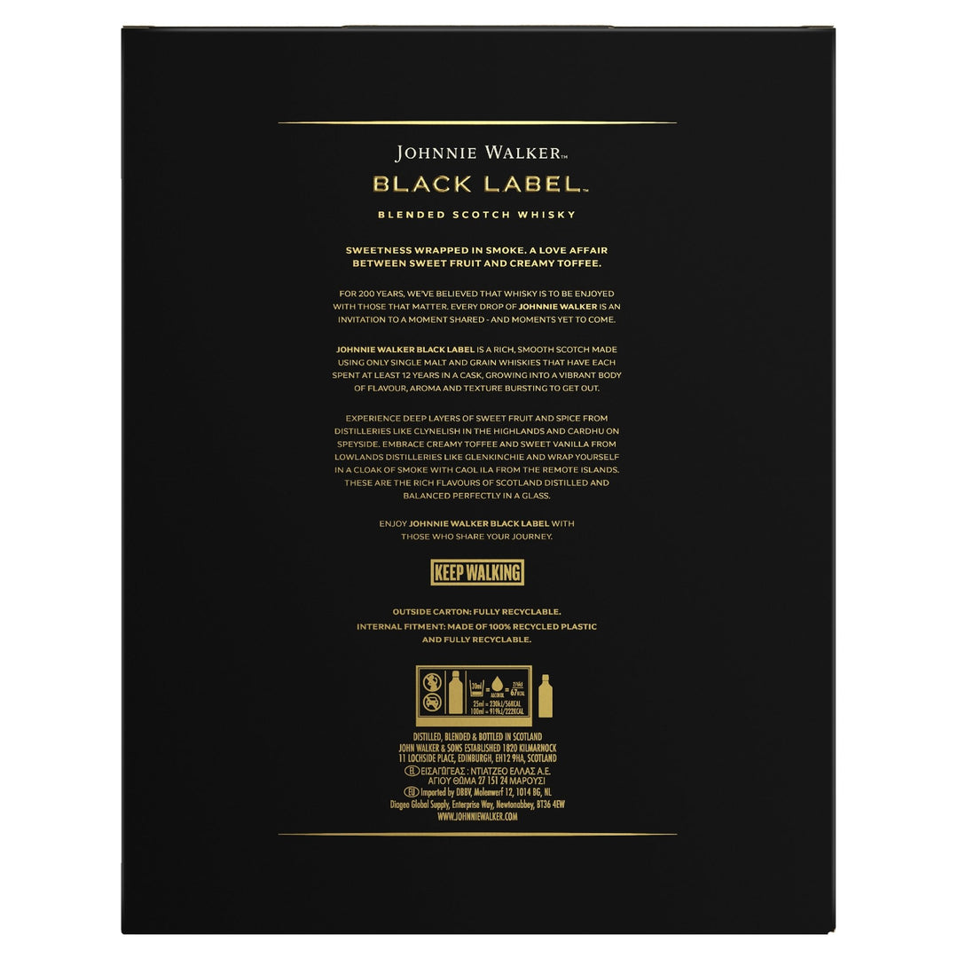 Buy Johnnie Walker Johnnie Walker Black Label Scotch Whisky Glass Gift Pack (700mL) at Secret Bottle