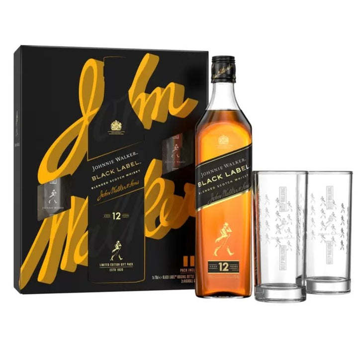 Buy Johnnie Walker Johnnie Walker Black Label Scotch Whisky Glass Gift Pack (700mL) at Secret Bottle