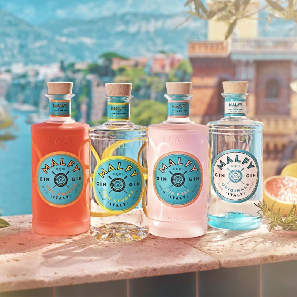 Buy Malfy Malfy Family Gin Range With Cocktail Garnish (4 x 700ml) at Secret Bottle