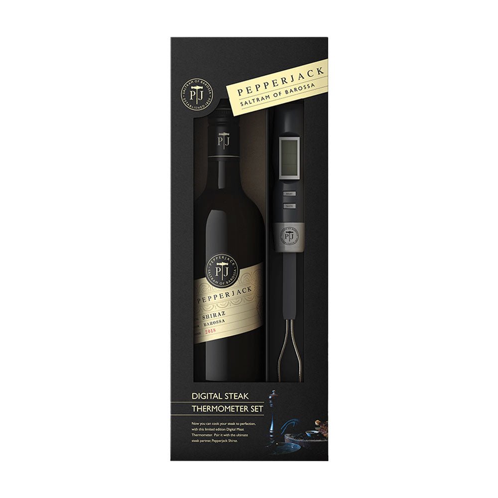 Buy Pepperjack Pepperjack Barossa Shiraz 2018 and Digital Steak Thermometer Gift Set (750mL) at Secret Bottle